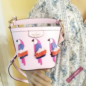 KATE SPADE PIPPA FLOCK PARTY CROSSBODY BUCKET